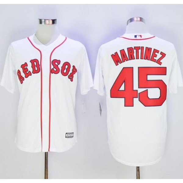 Red Sox #45 Pedro Martinez White Alternate Home New Cool Base Stitched Jersey