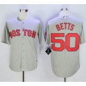 Red Sox #50 Mookie Betts Grey New Cool Base Stitched Jersey