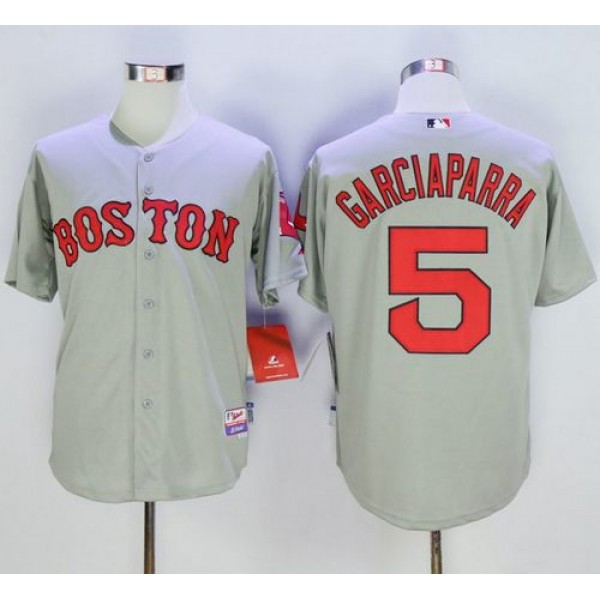 Red Sox #5 Nomar Garciaparra Grey Cool Base Stitched Jersey