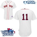 Red Sox #11 Clay Buchholz White Cool Base 2013 World Series Patch Stitched Jersey