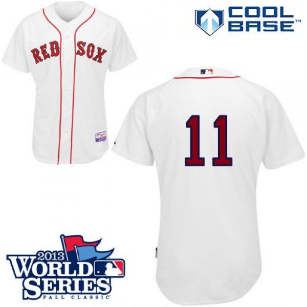 Red Sox #11 Clay Buchholz White Cool Base 2013 World Series Patch Stitched Jersey