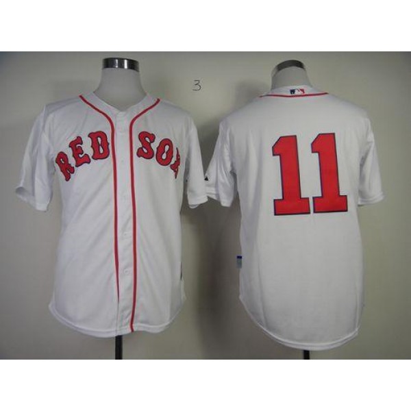 Red Sox #11 Clay Buchholz White Cool Base Stitched Jersey