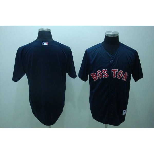 Red Sox Blank Stitched Dark Blue Jersey