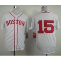 Red Sox #15 Dustin Pedroia Stitched White Jersey