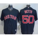 Red Sox #50 Mookie Betts Navy Blue New Cool Base Stitched Jersey