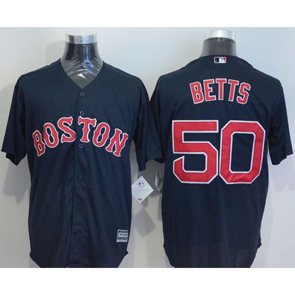 Red Sox #50 Mookie Betts Navy Blue New Cool Base Stitched Jersey