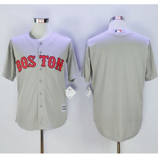 Red Sox Blank Grey New Cool Base Stitched Jersey
