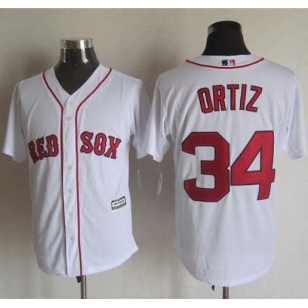 Red Sox #34 David Ortiz White New Cool Base Stitched Jersey