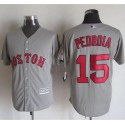 Red Sox #15 Dustin Pedroia Grey New Cool Base Stitched Jersey