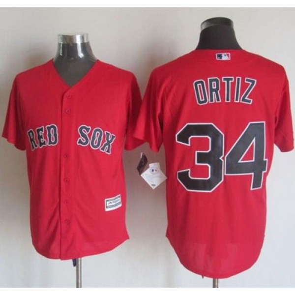 Red Sox #34 David Ortiz Red New Cool Base Stitched Jersey