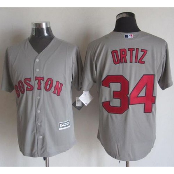 Red Sox #34 David Ortiz Grey New Cool Base Stitched Jersey