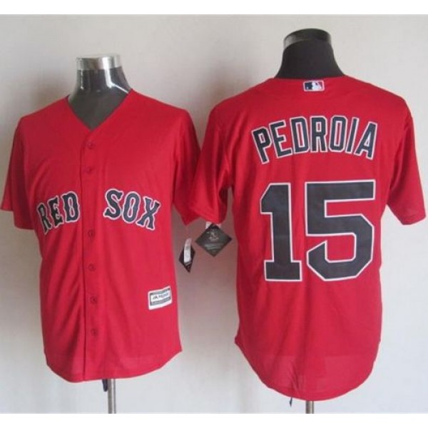 Red Sox #15 Dustin Pedroia Red New Cool Base Stitched Jersey