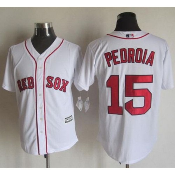 Red Sox #15 Dustin Pedroia White New Cool Base Stitched Jersey