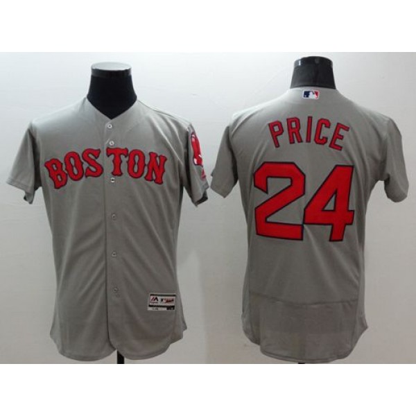 Red Sox #24 David Price Grey Flexbase Authentic Collection Stitched Jersey