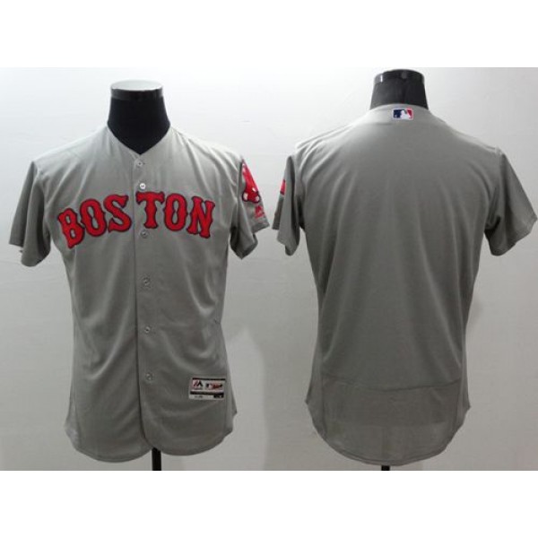 Red Sox Blank Grey Flexbase Authentic Collection Stitched Jersey