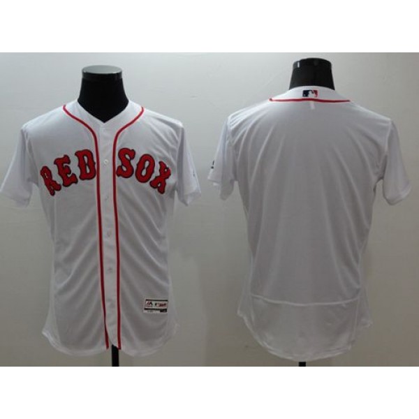 Red Sox Blank White Flexbase Authentic Collection Stitched Jersey