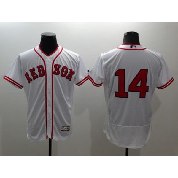 Red Sox #14 Jim Rice White Flexbase Authentic Collection Cooperstown Stitched Jersey