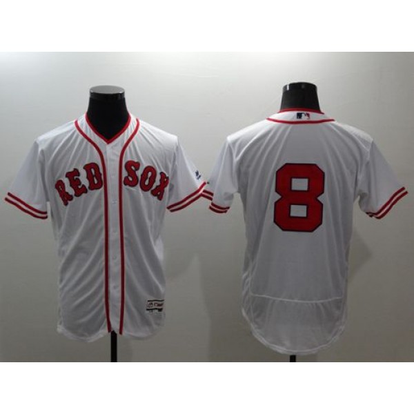 Red Sox #8 Carl Yastrzemski White Flexbase Authentic Collection Cooperstown Stitched Jersey