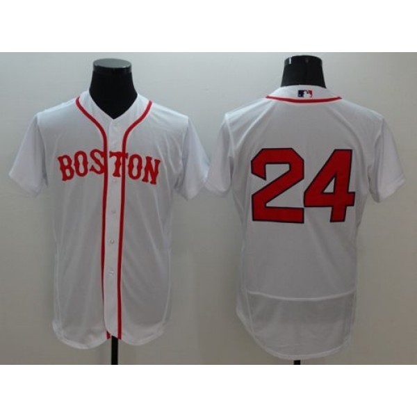 Red Sox #24 David Price White Flexbase Authentic Collection Alternate Home Stitched Jersey