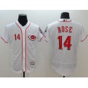 Reds #14 Pete Rose White Flexbase Authentic Collection Stitched Jersey