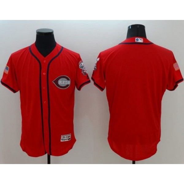 Reds Blank Red Fashion Stars Stripes Flexbase Authentic Stitched Jersey