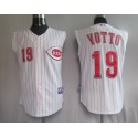 Reds #19 Joey Votto White Vest Style Stitched Jersey