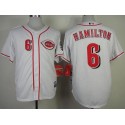 Reds #6 Billy Hamilton White Cool Base Stitched Jersey