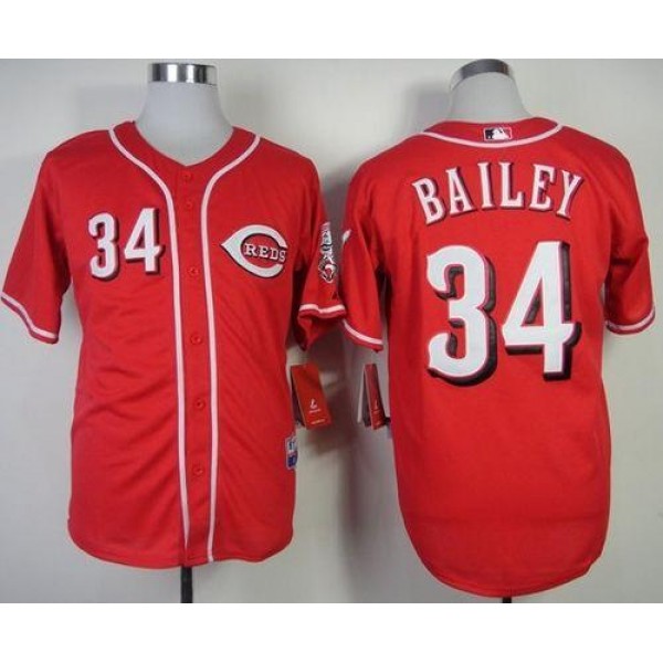 Reds #34 Homer Bailey Red Cool Base Stitched Jersey