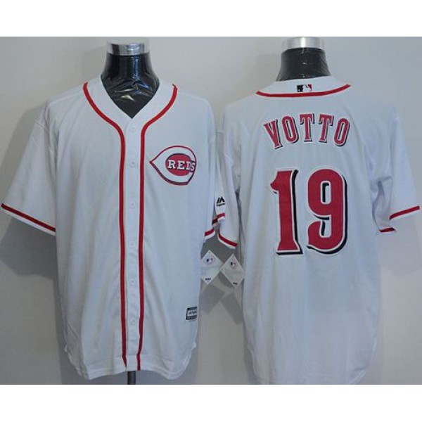 Reds #19 Joey Votto White New Cool Base Stitched Jersey