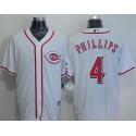 Reds #4 Brandon Phillips White New Cool Base Stitched Jersey