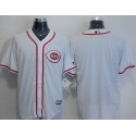 Reds Blank White New Cool Base Stitched Jersey