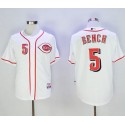 Reds #5 Johnny Bench White Cool Base Stitched Jersey