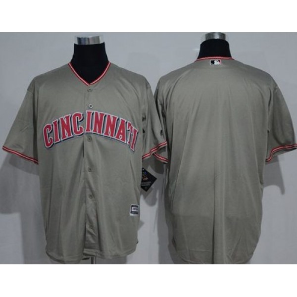 Reds Blank Grey New Cool Base Stitched Jersey