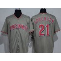 Reds #21 Michael Lorenzen Grey New Cool Base Stitched Jersey