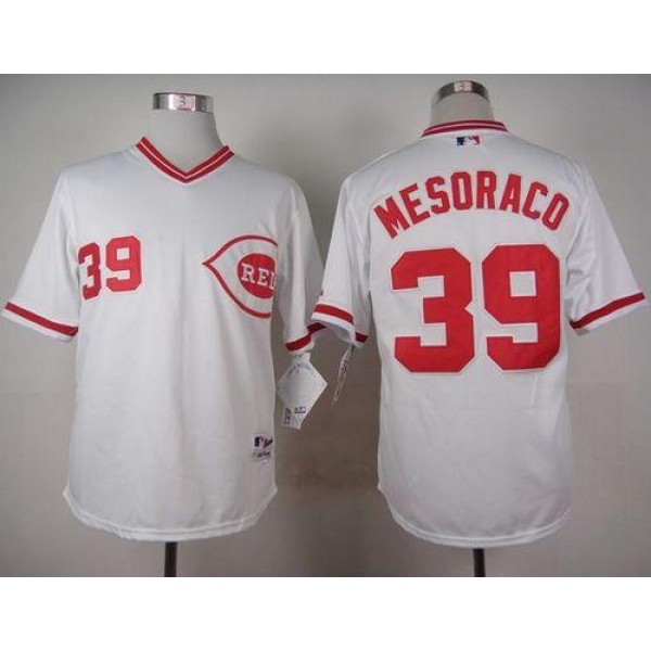Reds #39 Devin Mesoraco White 1990 Turn Back The Clock Stitched Jersey