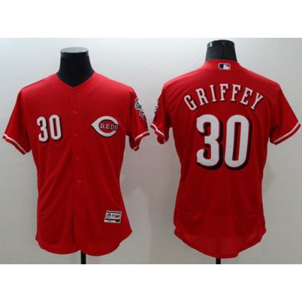 Reds #30 Ken Griffey Red Flexbase Authentic Collection Stitched Jersey