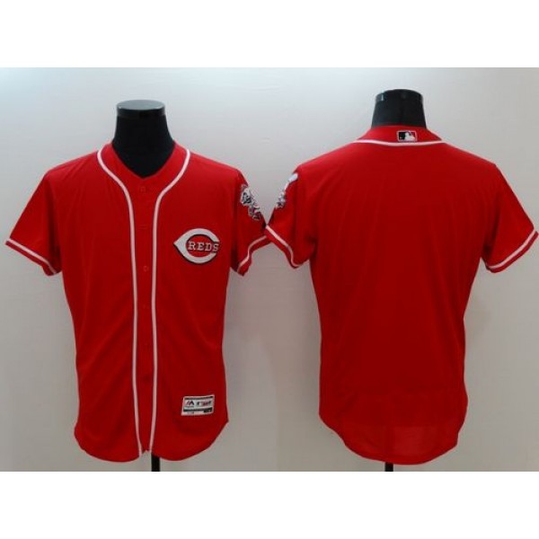 Reds Blank Red Flexbase Authentic Collection Stitched Jersey