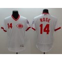 Reds #14 Pete Rose White Flexbase Authentic Collection Cooperstown Stitched Jersey