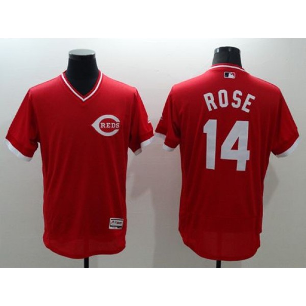 Reds #14 Pete Rose Red Flexbase Authentic Collection Cooperstown Stitched Jersey