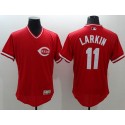 Reds #11 Barry Larkin Red Flexbase Authentic Collection Cooperstown Stitched Jersey