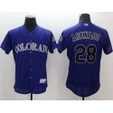 Rockies #28 Nolan Arenado Purple Flexbase Authentic Collection Stitched Jersey