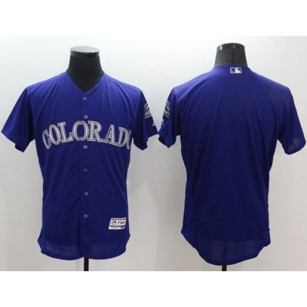 Rockies Blank Purple Flexbase Authentic Collection Stitched Jersey