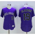 Rockies #19 Charlie Blackmon Purple Flexbase Authentic Collection Stitched Jersey