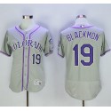 Rockies #19 Charlie Blackmon Grey Flexbase Authentic Collection Stitched Jersey