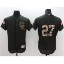 Rockies #27 Trevor Story Green Flexbase Authentic Collection Salute To Service Stitched Jersey