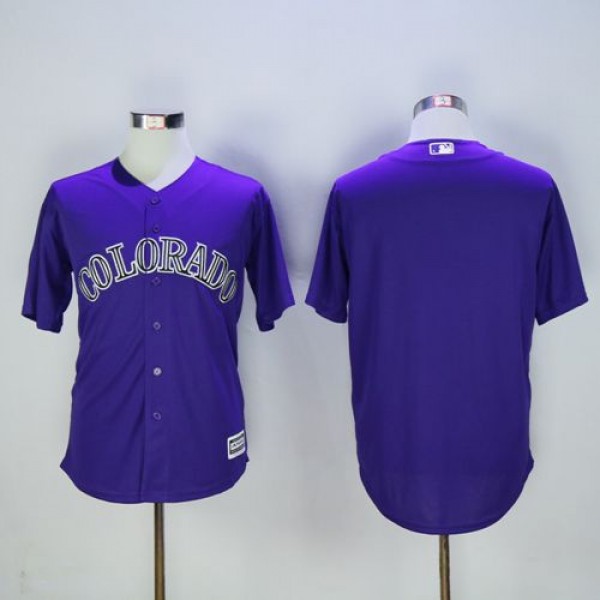 Rockies Blank Purple New Cool Base Stitched Jersey