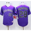 Rockies #28 Nolan Arenado Purple Cool Base Stitched Jersey