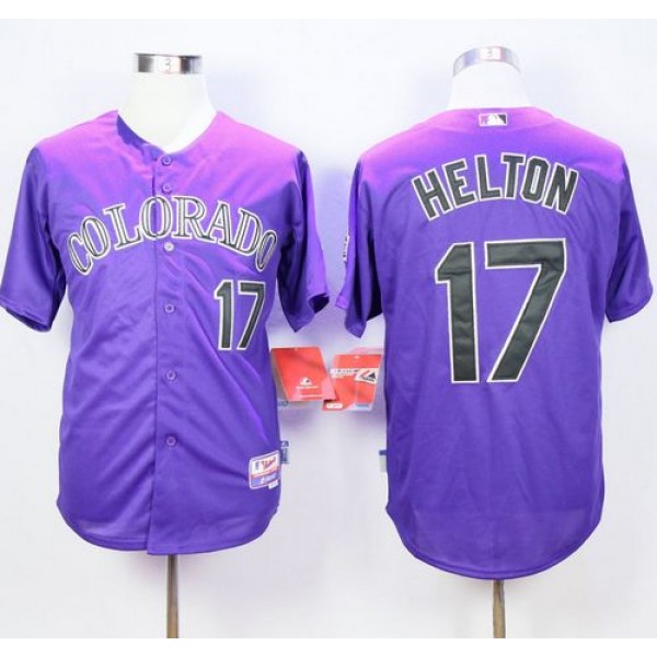 Rockies #17 Todd Helton Purple Cool Base Stitched Jersey