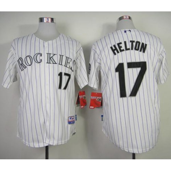 Rockies #17 Todd Helton White Strip Cool Base Stitched Jersey