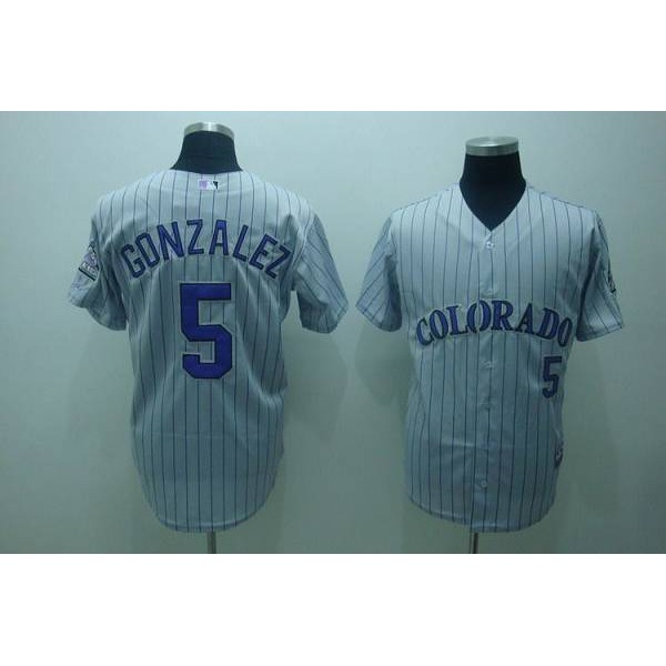 Rockies #5 Carlos Gonzalez Stitched Grey Jersey